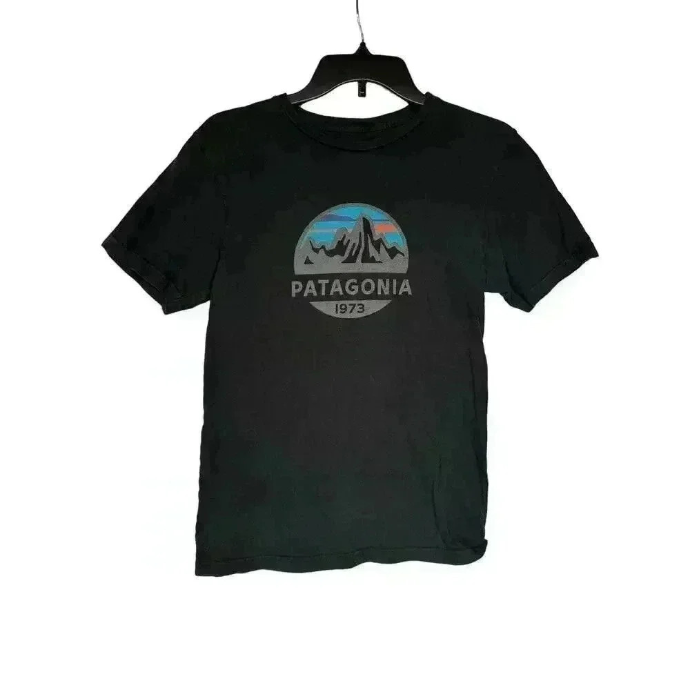 Patagonia Fitz Roy Scope Organic T-­Shirt - Black Size XS Slim Fit - Picture 2 of 9